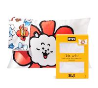Kitsch BT21 Federa in raso con chiusura a cerniera, più morbida della seta di gelso, misura standard, confezione da 1, liscia e rinfrescante, per capelli, salute della pelle e bellezza del sonno (48 x