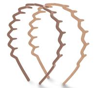 Kitsch Cerchietto per capelli a zig zag, in plastica riciclata con denti, fascia per capelli per donne e uomini, accessori per capelli classici anni '90, 2 pezzi (neutro)