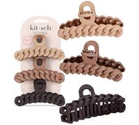 Kitsch Clip per capelli grandi in plastica riciclata, grande catena per capelli, da donna, grandi fermagli per capelli e mascelle, grandi clip per capelli spessi, set da 3 pezzi grandi neutri