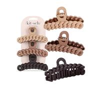 Kitsch Clip per capelli grandi in plastica riciclata, grande catena per capelli, da donna, grandi fermagli per capelli e mascelle, grandi clip per capelli spessi, set da 3 pezzi grandi neutri