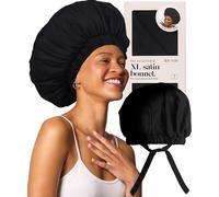 Kitsch Cuffia Capelli in Raso XL, Morbida come la Seta - Nero