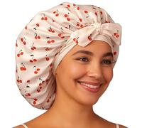 Kitsch Cuffia in raso XL per dormire, più morbida della seta, da donna, vestibilità sicura, cuffia da notte regolabile per capelli ricci e testurizzati, previene rotture, grovigli e diradamenti