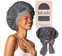 Kitsch Cuffia in raso XL per dormire, più morbida della seta, da donna, vestibilità sicura, cuffia da notte regolabile per capelli ricci e testurizzati, previene rotture, grovigli e diradamenti