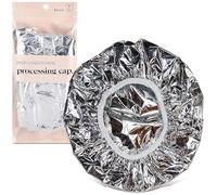 Kitsch Cuffia termica in alluminio per condizionamento profondo dei capelli, riutilizzabile, per tinta, permanenti e trattamenti, con fascia elastica, cuffia per doccia, sauna e spa