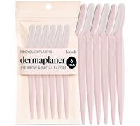 Kitsch Dermaplane Rasoio per viso per donne e uomini, rasoio per sopracciglia e viso, rasoio esfoliante per il viso e strumento per la cura della pelle, per una pelle più liscia, cipria, 6 pezzi