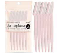 Kitsch Dermaplane Rasoio per viso per donne e uomini, rasoio per sopracciglia e viso, rasoio esfoliante per il viso e strumento per la cura della pelle, per una pelle più liscia, cipria, 6 pezzi