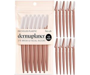 Kitsch Dermaplaning Tool - Rasoi per il viso da donna, rasoio per sopracciglia e viso per donne, depilazione facciale per donne, rasoio Dermaplane per viso, 12 pezzi (terracotta)