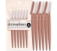Kitsch Dermaplaning Tool - Rasoi per viso per donne e uomini, rasoio per sopracciglia e viso, depilazione facciale per donne e uomini, rasoio Dermaplane, 6 pezzi, terracotta