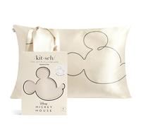 Kitsch Disney Topolino Federa in raso con cerniera, più morbida della seta, rinfrescante, per capelli e pelle, senza pieghe, lavabile in lavatrice, queen/standard (48 x 66 cm)