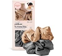 Kitsch Elastici per capelli in raso per donna - Elastici per capelli senza pieghe per ragazze | Tutti i tipi di capelli e le texture, perfetti per il giorno e la notte - 2 pezzi, antracite e oro