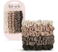 Kitsch Elastici per capelli in raso ultra-piccoli per donna - Più morbidi degli elastici in seta | Elastici per capelli che non danneggiano | Perfetti per il giorno e la notte - Eucalipto, 6 pezzi