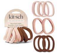 Kitsch Elastici per capelli senza danni, elastici per capelli forti ed elastici, in morbido nylon, elastici in gomma senza strappi, perfetti per acconciature e trecce, in palissandro, 8 pezzi