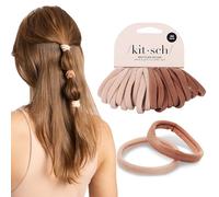 Kitsch elastico per capelli senza danni, resistenti e senza strappi, in morbido nylon, acconciature quotidiane, colore cipria, 20 pezzi