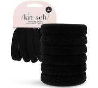 Kitsch Fascette per capelli spesse in nylon riciclato, senza danni elastici per capelli, fascette per capelli neri per capelli spessi e capelli sottili, accessori per capelli, set da 6 pezzi