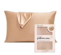 Kitsch Federa in raso per capelli e pelle, più morbida della seta, per capelli e pelle, federe in raso rinfrescanti con cerniera, federa in raso, federe standard queen size (champagne, confezione da