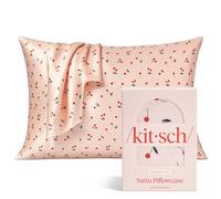 Kitsch Federa in raso, più morbida della seta, federa per cuscino rinfrescante, federa in raso con cerniera per capelli, pelle e sonno di qualità, senza pieghe e liscio, queen size 48,3 x 66 cm
