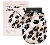 Kitsch Guanto esfoliante profondo, esfoliante ecologico, per la rimozione della pelle morta e il rinnovamento delle cellule della pelle, per doccia e bagno, leopardato