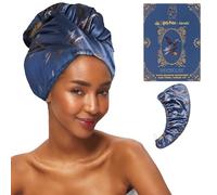 Kitsch Harry Potter - Asciugamano per capelli in microfibra satinata, super assorbente, ad asciugatura rapida, anti-crespo, per capelli lunghi e corti, fascia per capelli, Tassorosso, Corvonero