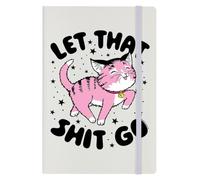 Kitsch Kitten Let that Shit Go - Taccuino con copertina rigida, formato A5, colore: Crema