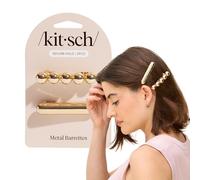 Kitsch Metal Cloud & Bubble - Set di 2 mollette per capelli, colore: Oro