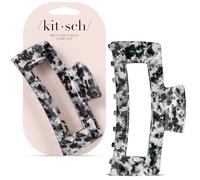 Kitsch Molletta per capelli Jumbo da donna, in plastica riciclata, presa forte per tutto il giorno, impugnatura antiscivolo durevole per capelli spessi e sottili, nero, 1 pezzo