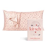 Kitsch - Morbida federa in raso con cerniera, delicata su pelle e capelli, per un sonno di qualità, liscia e senza pieghe, formato king size: 48,3 x 91,4 cm, motivo stampato: ciliegie
