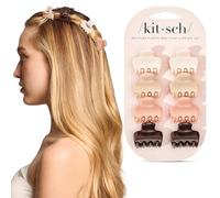Kitsch Piccoli fermagli per capelli per donne e ragazze - Mini clip per capelli - accessori per capelli da donna - styling quotidiano, in palissandro riciclato, set da 8 pezzi