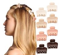 Kitsch Piccoli fermagli per capelli per donne e ragazze - Mini clip per capelli - accessori per capelli da donna - styling quotidiano, in palissandro riciclato, set da 8 pezzi