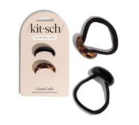Kitsch Piccoli polsini per trecce e code di cavallo, eleganti elastici per capelli, non danneggiano le donne, plastica riciclata e elastici in nylon, eleganti e durevoli, colore nero e tort, regalo