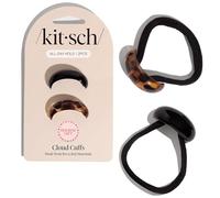 Kitsch Piccoli polsini per trecce e code di cavallo, eleganti elastici per capelli, non danneggiano le donne, plastica riciclata e elastici in nylon, eleganti e durevoli, colore nero e tort, regalo