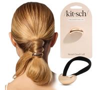 Kitsch Polsini per capelli dorati, in metallo, da donna, resistenti, eleganti, per coda di cavallo, trecce e acconciature, accessorio per capelli, piccolo, 1 pezzo