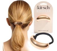 Kitsch Polsino per capelli dorato, in metallo, per trecce, acconciature e acconciature quotidiane, elastici per capelli resistenti ed eleganti, accessori alla moda da ragazza, regalo ideale per donne