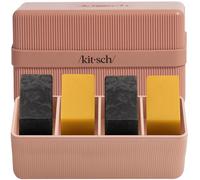 Kitsch Portasapone da viaggio con 4 scomparti, supporto e portasapone, custodia da viaggio per bar, approvato TSA e leggero, durevole, a prova di perdite, realizzato in plastica riciclata