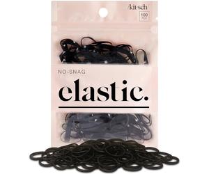 Kitsch Pro No Snag - Mini elastici gommosi per capelli, trecce, code di cavallo, fascette per capelli per bambini, 100 pezzi in una confezione (100 pezzi (confezione da 1), nero)