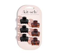 Kitsch Set di 6 mini mollette in plastica riciclata, colore: nero e tortura