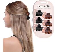 Kitsch Set di 6 mini mollette in plastica riciclata, colore: nero e tortura