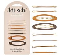 Kitsch Set di 8 spille a forma di nuvola in metallo e clip a scatto, Sedona