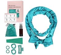 Kitsch, set di arricciacapelli in raso senza calore, set di riccioli senza calore, per donne, eternal muse, riccioli senza calore, arricciacapelli per una notte, 9 pezzi (Muiticolor-verde, taglia