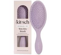 Kitsch Spazzola per capelli bagnati/asciutti in plastica riciclata, strumento districante per stili ricci o lisci, spazzola per capelli aggrovigliati, setole flessibili, spazzole per donne e uomini