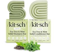 Kitsch Tea Tree Shampoo & Balsamo Set - Shampoo Antiforfora Bar & Balsamo Bar - Cura dei capelli per tutti i tipi di capelli - Senza parabeni, solfati e silicone - 2 pezzi