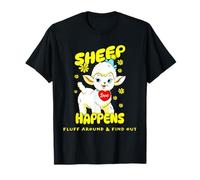 Kitschy Sheep Happens Fluff Around & Scopri gli amanti degli animali Maglietta