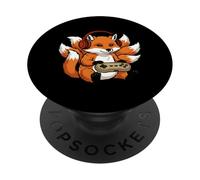 Kitsune Gamer Giapponese Vintage Anime Giappone Ukiyo-e Retro PopSockets PopGrip Adesivo
