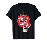Kitsune Mask Japanese Sword Katana Japanese Mythology Maglietta