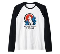 Kitsune Spirit Anima a Nove Code Maglia con Maniche Raglan
