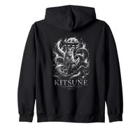 Kitsune The Clever Spirit - Volpe Giapponese Luna Felpa con Cappuccio