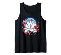 Kitsune Volpe A Nove Cazze Folklore Giapponese Sakura Canotta
