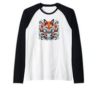 Kitsune (Volpe Giapponese) | Estetica d’Arte Mistica Maglia con Maniche Raglan