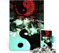 Kitsune Yin e Yang Puzzle 2000 pezzi per adolescenti Giocattoli che creano dipendenza e sfidano l'intelligenza del cervello Interazione genitore-figlio 70x100cm