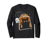 Kittea Cute Cat in Tea Bag Kitten Lovers Tea Fans Maglia a Manica
