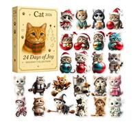 Kitten Christmas Advent Calendarr, 24-Day Acrylic Cat Countdown Set